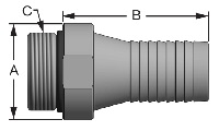 Hose Barb to SAE Thread - Straight - 2