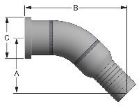 Hose Barb to SAE Flange Head - 45 Degree - 2
