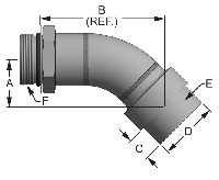 SAE Thread to Tank Coupling - 45 Degree - 2