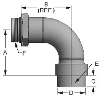 SAE Thread to Tank Coupling - 90 Degree  - 2
