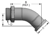 SAE Thread to Flange Head - 45 Degree - 2