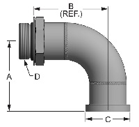 SAE Thread to Flange Head - 90 Degree - 2