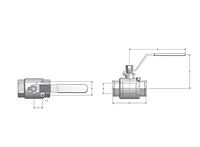 LV2B 1000 WOG Two-Way Stainless Steel Ball Valves - 2
