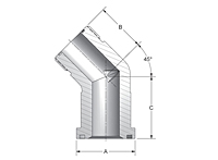 CD61/CD62 45 Degree Elbow ORFS Thread Split Flange Adapters