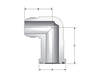 CD61/CD62 90 Degree Elbow JIC Thread Split Flange Adapters