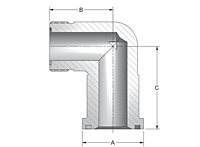 CD61/CD62 90 Degree Elbow ORFS Thread Split Flange Adapters