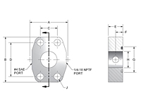CD61/CD62 Spacer Blocks with Gage Port 4-Bolt Flanges