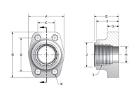 CD61 NPTF Tank Pilot 4-Bolt Flanges