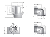 CD61/CD62 Elbow NPTF & SAE Thread 4-Bolt Flanges (W164-12-12) - 2