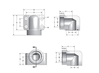 CD61 Elbow Socket Weld Pipe 4-Bolt Flanges