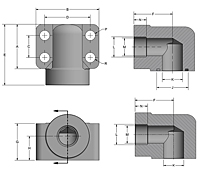CD62 Elbow Socket Weld Tube 4-Bolt Flanges