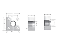 3000 Series NPTF Thread Square 4-Bolt Flanges