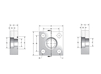 6000 Series Flat Socket Weld Square 4-Bolt Flanges