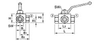 AE3K Series True Three-Way Block Body Threaded Ball Valves - 2