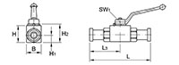 AES Series Two-Way Block Body Flange Head Ball Valves - 2