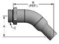 Hose Barb to SAE Thread - 45 Degree - 2