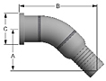 Hose Barb to SAE Flange Head - 45 Degree - 2