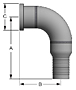 Hose Barb to SAE Flange Head - 90 Degree - 2