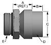 SAE Thread to Tank Coupling - Straight - 2