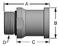 SAE Thread to Flange Head - Straight - 2