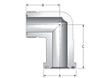 CD61/CD62 90 Degree Elbow ORFS Thread Split Flange Adapters
