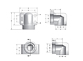 CD61 Elbow Socket Weld Pipe 4-Bolt Flanges