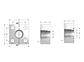 3000 Series NPTF Thread Square 4-Bolt Flanges
