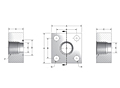 3000 Series NPTF Thread Square 4-Bolt Stainless Steel Flanges